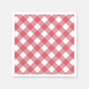 Serviette En Papier Serviettes de fête estivale BBQ à carreaux rouges