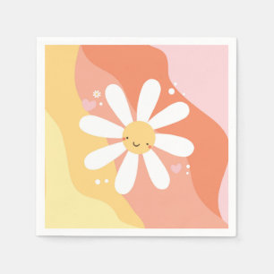 Serviette En Papier Serviettes de fête Fleur de puissance Daisy hippie