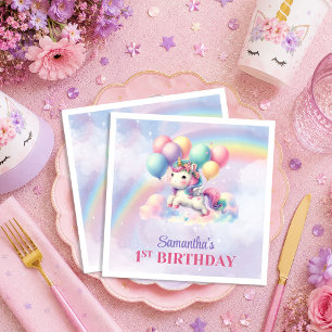 Serviette En Papier Serviettes de fête Licorne Magique Couleurs Pastel
