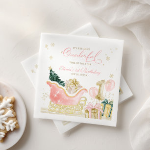 Serviette En Papier Serviettes de fête Onederland d'hiver pour filles