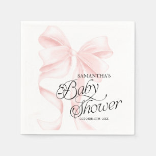 Serviette En Papier Serviettes de fête pour Baby Shower avec nœud coqu