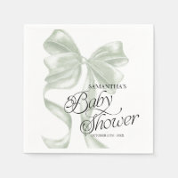 Serviettes de fête pour Baby Shower avec ruban coq