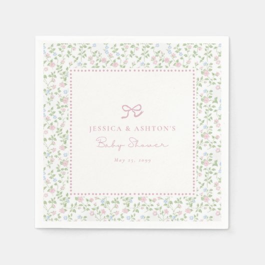 Serviette En Papier Serviettes de fête pour Baby Shower Cottagecore (Devant)