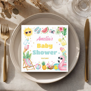 Serviette En Papier Serviettes de fête pour Baby Shower fille plage d'
