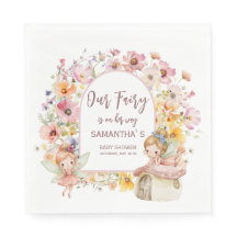 Serviettes de fête pour Baby Shower Pays des Fées