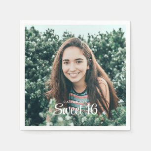 Serviette En Papier Serviettes de fête pour Sweet 16 avec photo