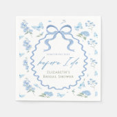 Serviette En Papier Serviettes de fête prénuptiale avec hydrangea bleu (Devant)