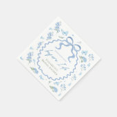 Serviette En Papier Serviettes de fête prénuptiale avec hydrangea bleu (Coin)