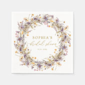 Serviette En Papier Serviettes de fête prénuptiale Fleurs sauvages vio (Devant)