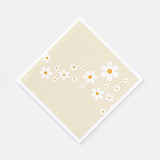 Serviette En Papier Serviettes de fête prénuptiale Retro Daisy Groovy (Coin)