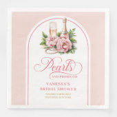 Serviette En Papier Serviettes de fête prénuptiale rose chic et perles (Devant)