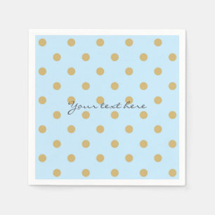Serviette En Papier Serviettes de fête Prince Royal à pois Bleu & Or