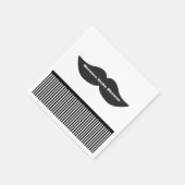 Serviette En Papier Serviettes de fête rayées noir et blanc Mustache B (Coin)