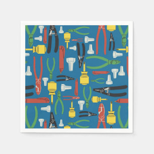 Serviette En Papier Serviettes de fête thème outils électricien