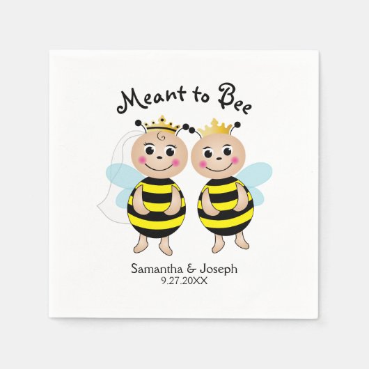 Serviette En Papier Serviettes de Fêtes des mariées d'abeilles (Devant)