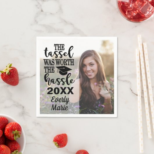 Serviette En Papier Serviettes de fin d'études avec photo (En situation)