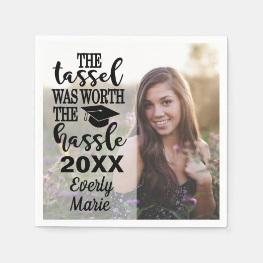 Serviette En Papier Serviettes de fin d'études avec photo (Devant)
