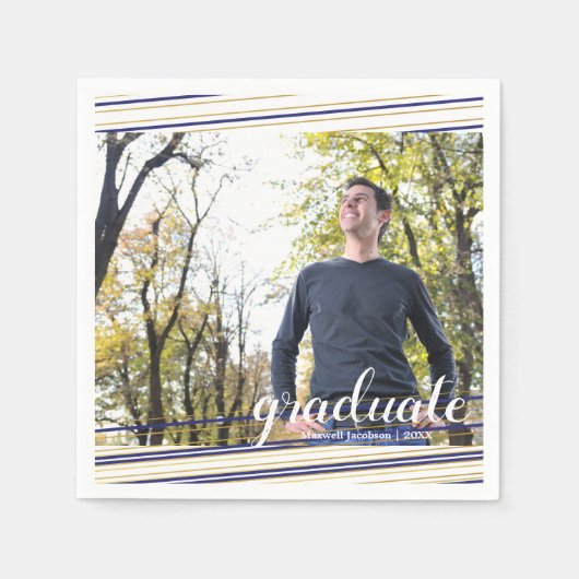 Serviette En Papier Serviettes de fin d'études supérieures Marine & Go (Devant)