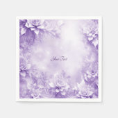 Serviette En Papier Serviettes de fleurs blanches violettes (Devant)