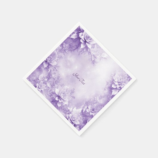Serviette En Papier Serviettes de fleurs blanches violettes (Coin)