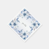 Serviette En Papier Serviettes de fleurs bleues botaniques (Coin)