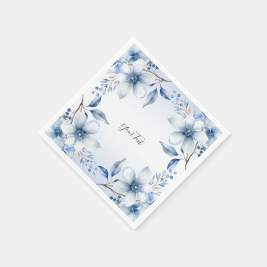Serviette En Papier Serviettes de fleurs bleues botaniques (Coin)