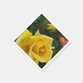 Serviette En Papier Serviettes de fleurs de rose jaune (Coin)