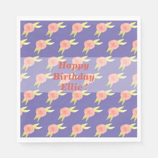 Serviette En Papier Serviettes de fleurs hippies (Devant)