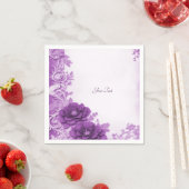 Serviette En Papier Serviettes de fleurs violettes (En situation)