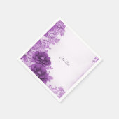 Serviette En Papier Serviettes de fleurs violettes (Coin)