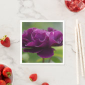 Serviette En Papier Serviettes de fleurs violettes (En situation)