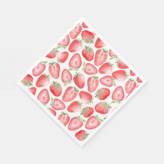 Serviette En Papier Serviettes de fraises | Anniversaire des fraises (Coin)