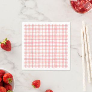 Serviette En Papier Serviettes de fraises   En vichy serviettes