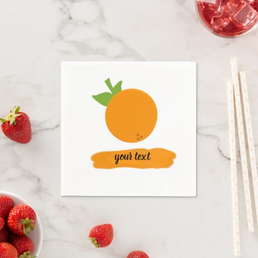 Serviette En Papier Serviettes de fruits à l'orange mignonnes avec tex (En situation)