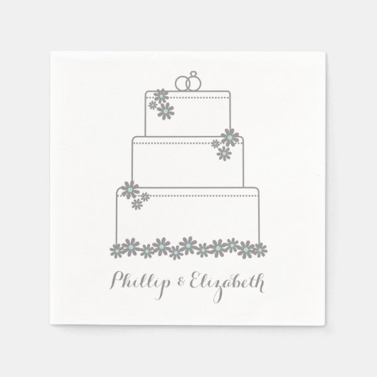 Serviette En Papier Serviettes de gâteau de mariage Vert mousse de mer (Devant)