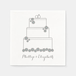Serviette En Papier Serviettes de gâteau Mariage vert de mer