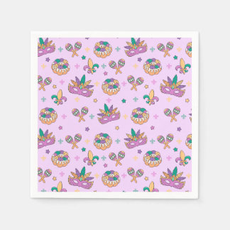 Serviette En Papier Serviettes de gâteau Preppy Mardi Gras King