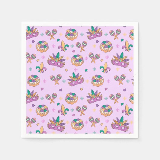 Serviette En Papier Serviettes de gâteau Preppy Mardi Gras King (Devant)