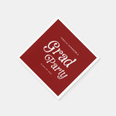 Serviette En Papier Serviettes de graduation rétro minimes Maroon (Coin)