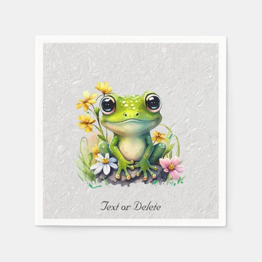 Serviette En Papier Serviettes de grenouille à fleurs (Devant)