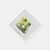 Serviette En Papier Serviettes de grenouille à fleurs (Coin)