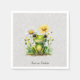 Serviette En Papier Serviettes de grenouille à fleurs