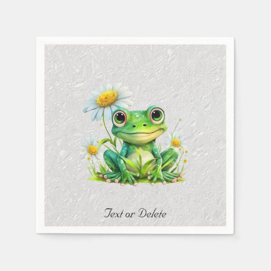 Serviette En Papier Serviettes de grenouille à fleurs (Devant)
