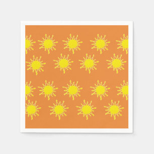 Serviette En Papier Serviettes de jaune orange de Sun
