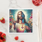 Serviette En Papier Serviettes de Jésus colorées ! (En situation)