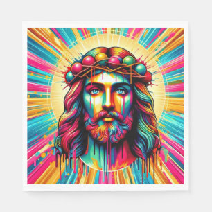 Serviette En Papier Serviettes de Jésus colorées !
