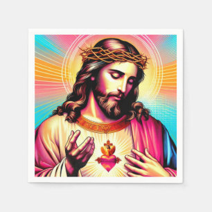 Serviette En Papier Serviettes de Jésus colorées !