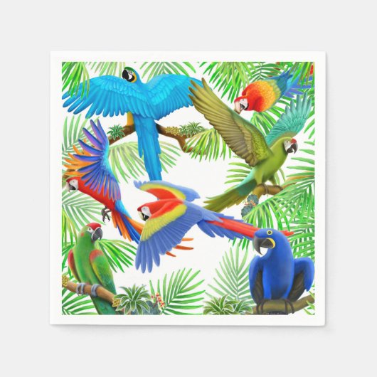 Serviette En Papier Serviettes de la jungle tropicale des perroquets d (Devant)