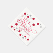 Serviette En Papier Serviettes de la partie de retraite rouge moderne (Coin)