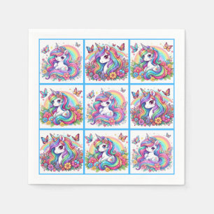 Serviette En Papier Serviettes de la soirée Unicorne brillante